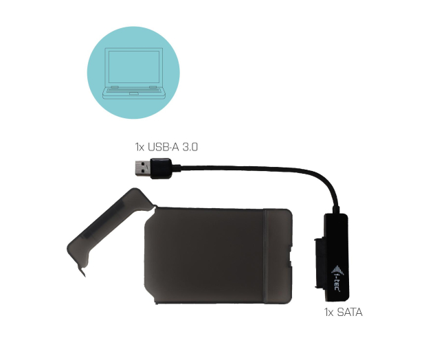 i-tec USB 3.0 MySafe Easy Obudowa 2,5" 9,5mm SATA HDD / SSD Czarny - 456344 - zdjęcie 6